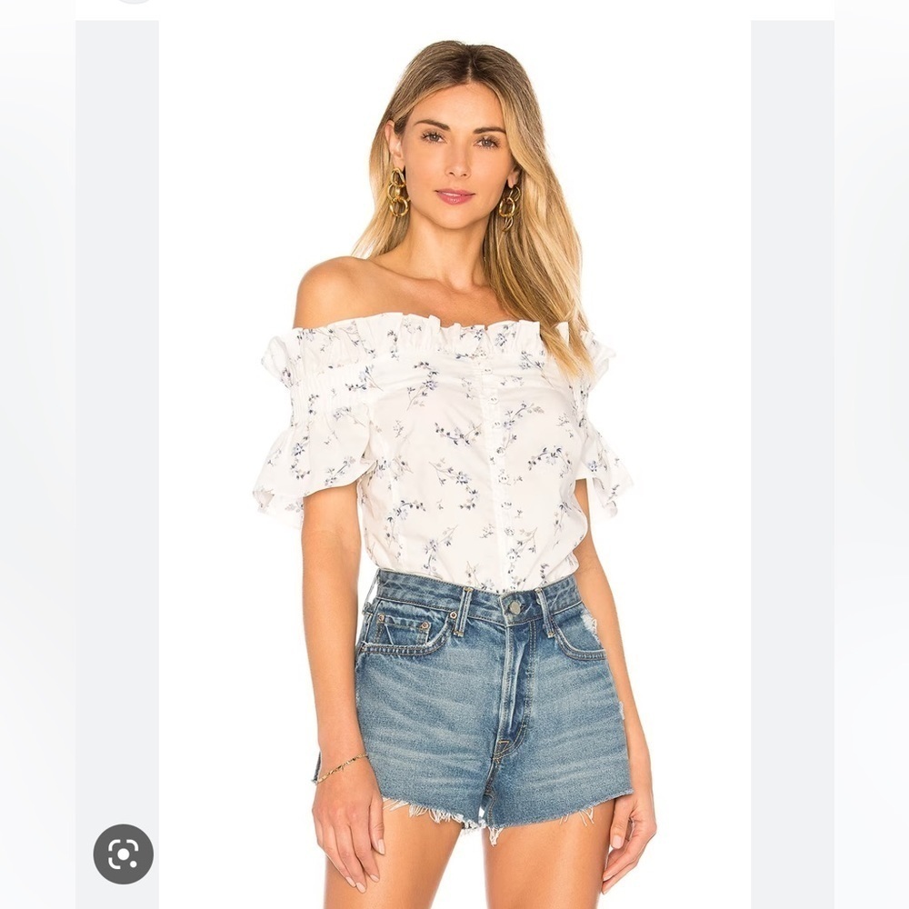 Revolve Rebecca Taylor Francine Top in Snow Combo Size 6